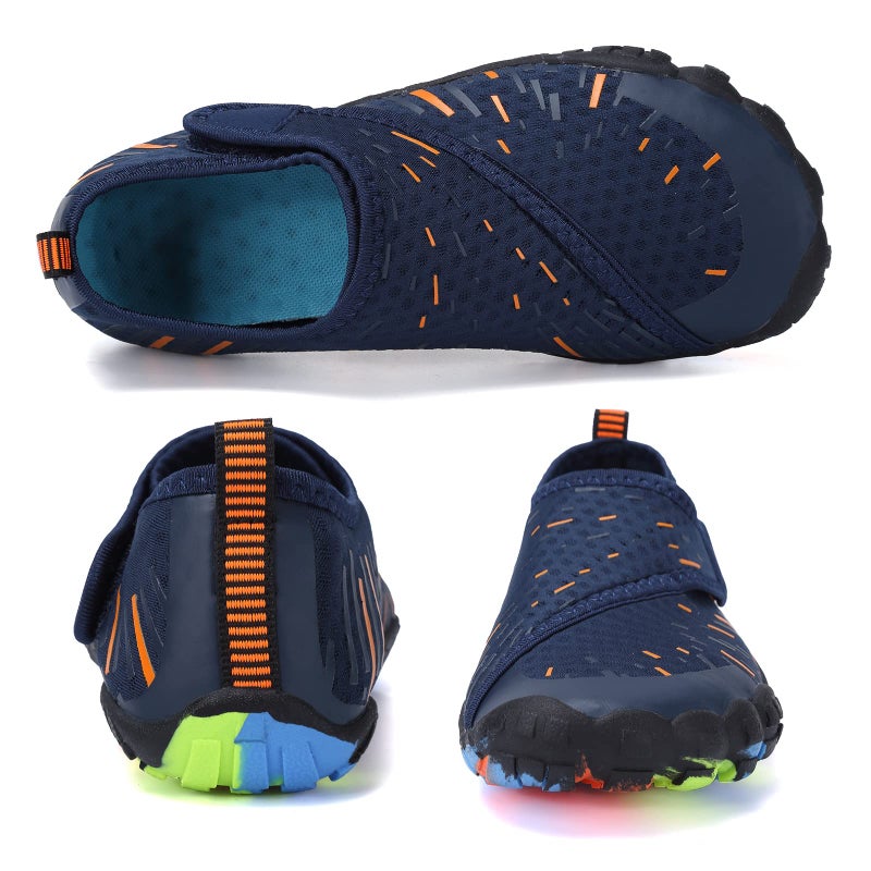 CIOR Boys & Girls Water Shoes Sports Aqua Athletic Sneakers Lightweight Sport Shoes(Toddler/Little Kid/Big Kid) U1ELJSX011-Navy.orange-28 - Image 2